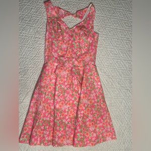 Lilly Pulitzer A-Line Floral Pink Dress Size 0